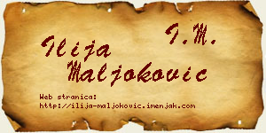 Ilija Maljoković vizit kartica